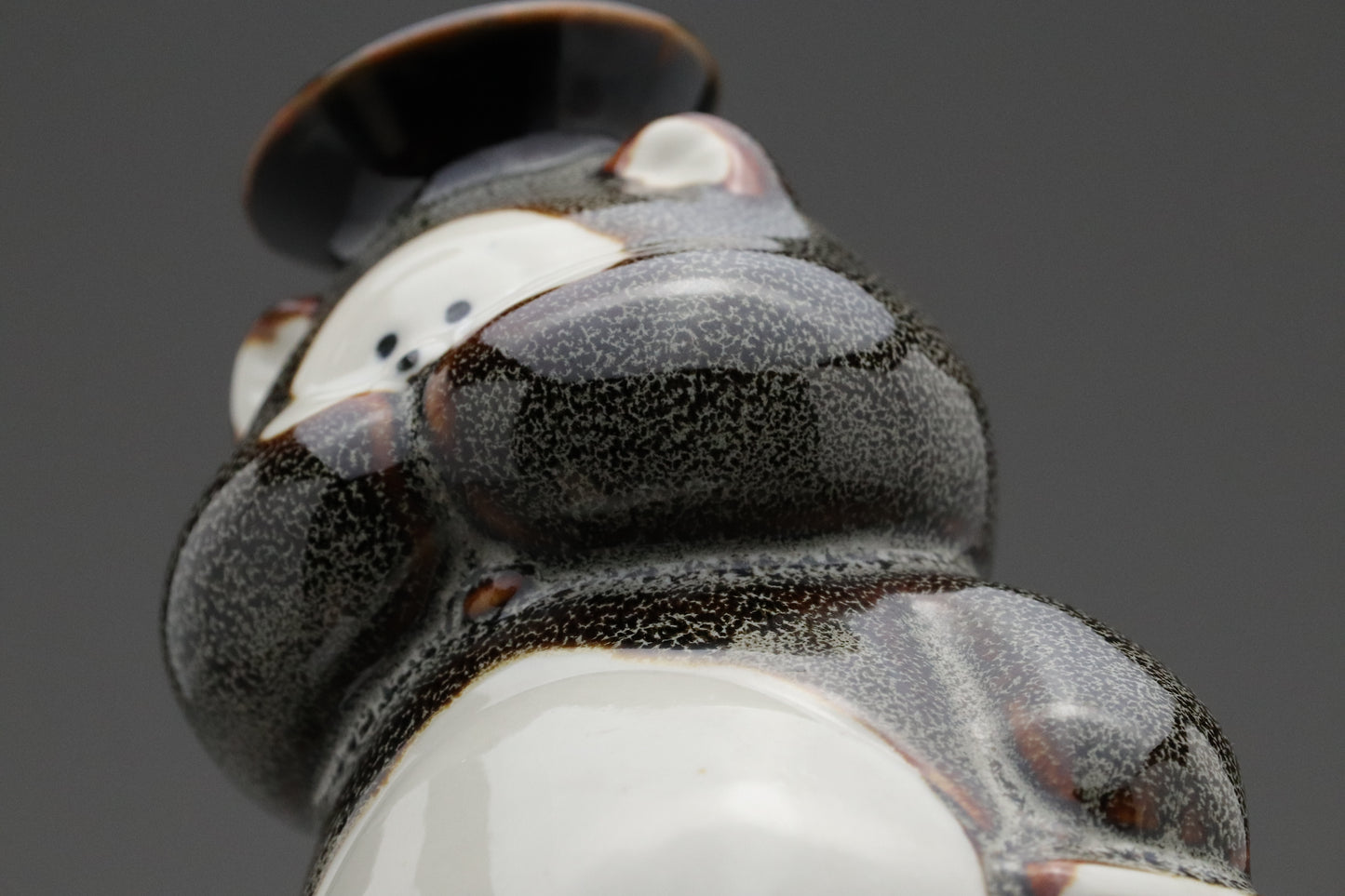 Japanese Seto Ware | Tanuki Sake Bottle | Lucky Raccoon Dog | Tokkuri Decanter | Ceramic Pottery | Handmade | Japan Folklore | Barware Decor