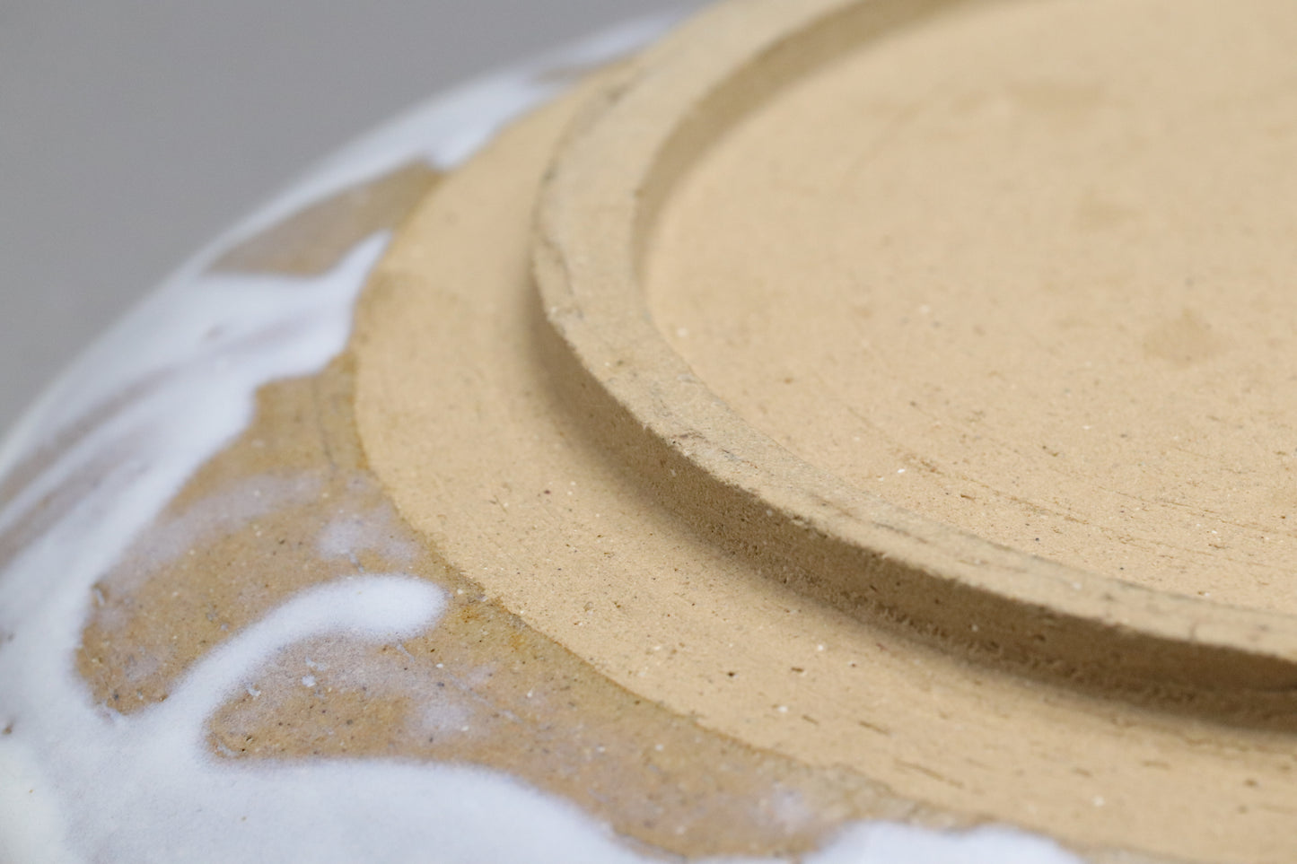 Japanese Hagi Style | Large Dinner Plate | White Glazed Pottery | Wabi Sabi Stoneware | Serving Platter | Handmade Round Shallow Bowl Dishes