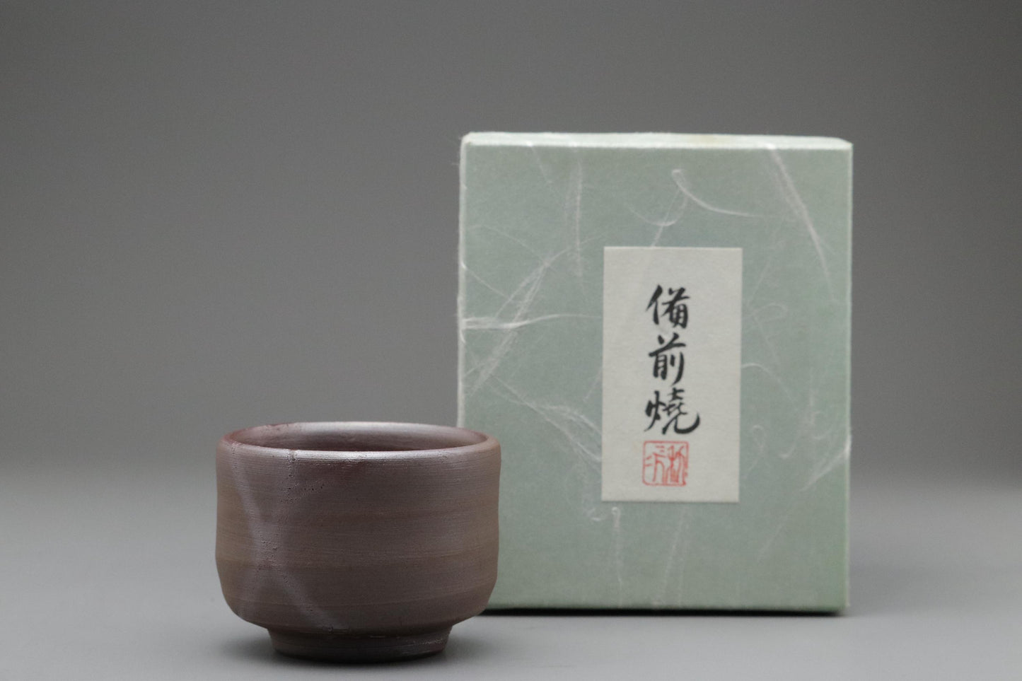 Bizen Ware Sake Cup – Japanese Ochoko with Natural Kiln Marks – Rustic Unglazed Pottery for Sake Tasting or Display – Handmade in Japan