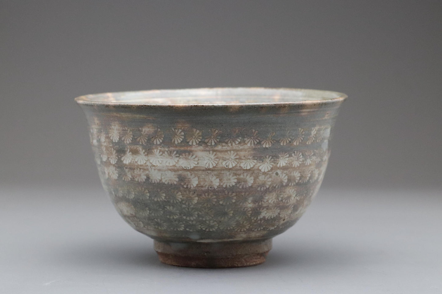 Mishima Ware Matcha Chawan | Korean Inlay Tea Bowl with Signed Box | Handcrafted Japanese Pottery | Wabi-Sabi Vintage Tea Ceremony Bowl