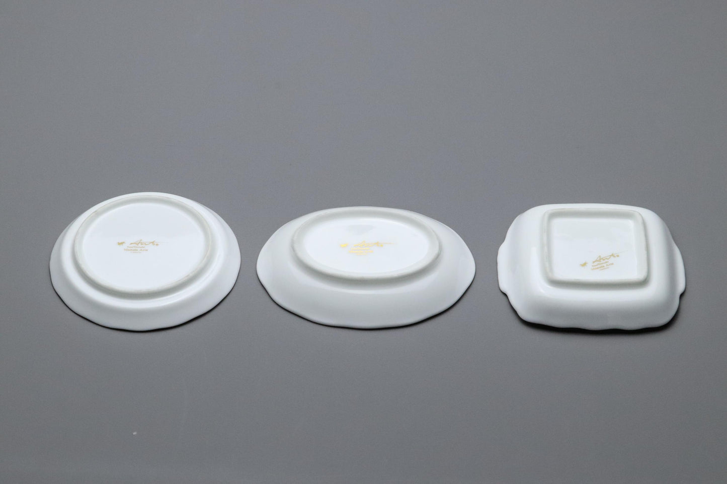 Masuda Arts Japan Porcelain Plates Set of 3 | Vintage Rose Pattern Small Dishes with Gilt Rim | Fine Bone China Tea Plates Floral