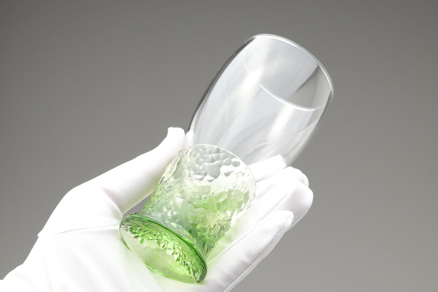 Vintage Toyo Sasaki Glass Sake Cups Set of 5 | Emerald Green Textured Japanese Drinking Glasses | Modern Barware Collectible