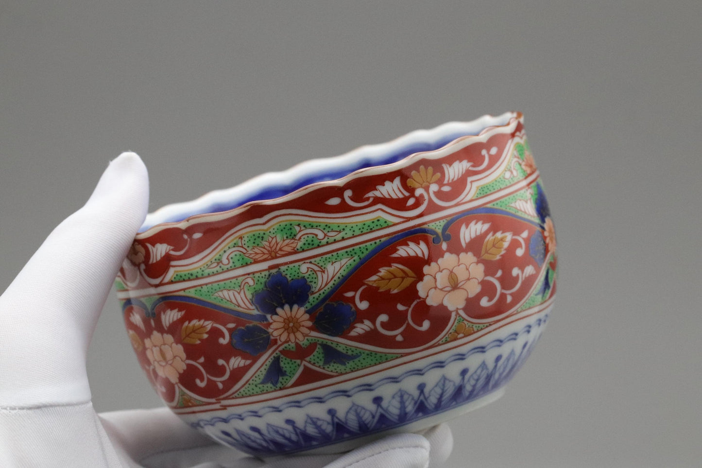 Kozangama Sometsunishiki Hanacho Teacups Set | Authentic Hand-Painted Arita Ware Porcelain Yunomi for Traditional Japanese Tea Ceremony Gift