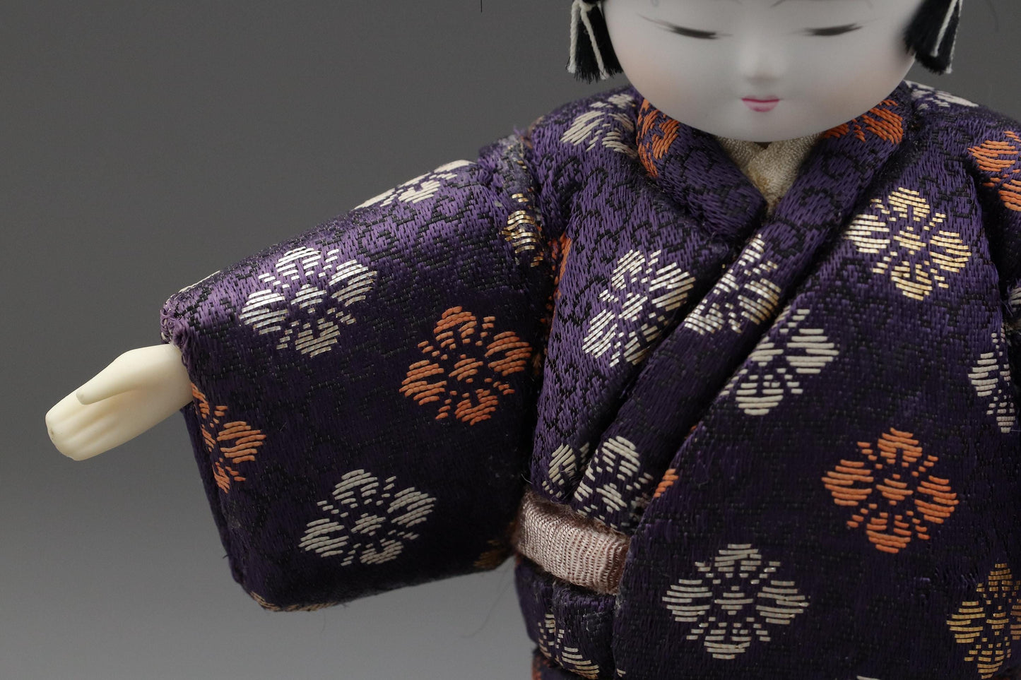 Japanese Kimekomi Doll of a Boy | Traditional Handmade Kimekomi Ningyo | Silk Kimono | Japanese Folk Art & Unique Artful Decorative Art Gift