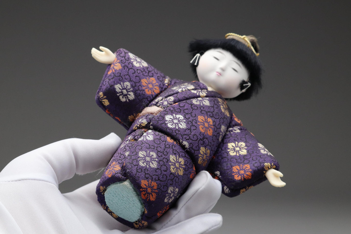 Japanese Kimekomi Doll of a Boy | Traditional Handmade Kimekomi Ningyo | Silk Kimono | Japanese Folk Art & Unique Artful Decorative Art Gift