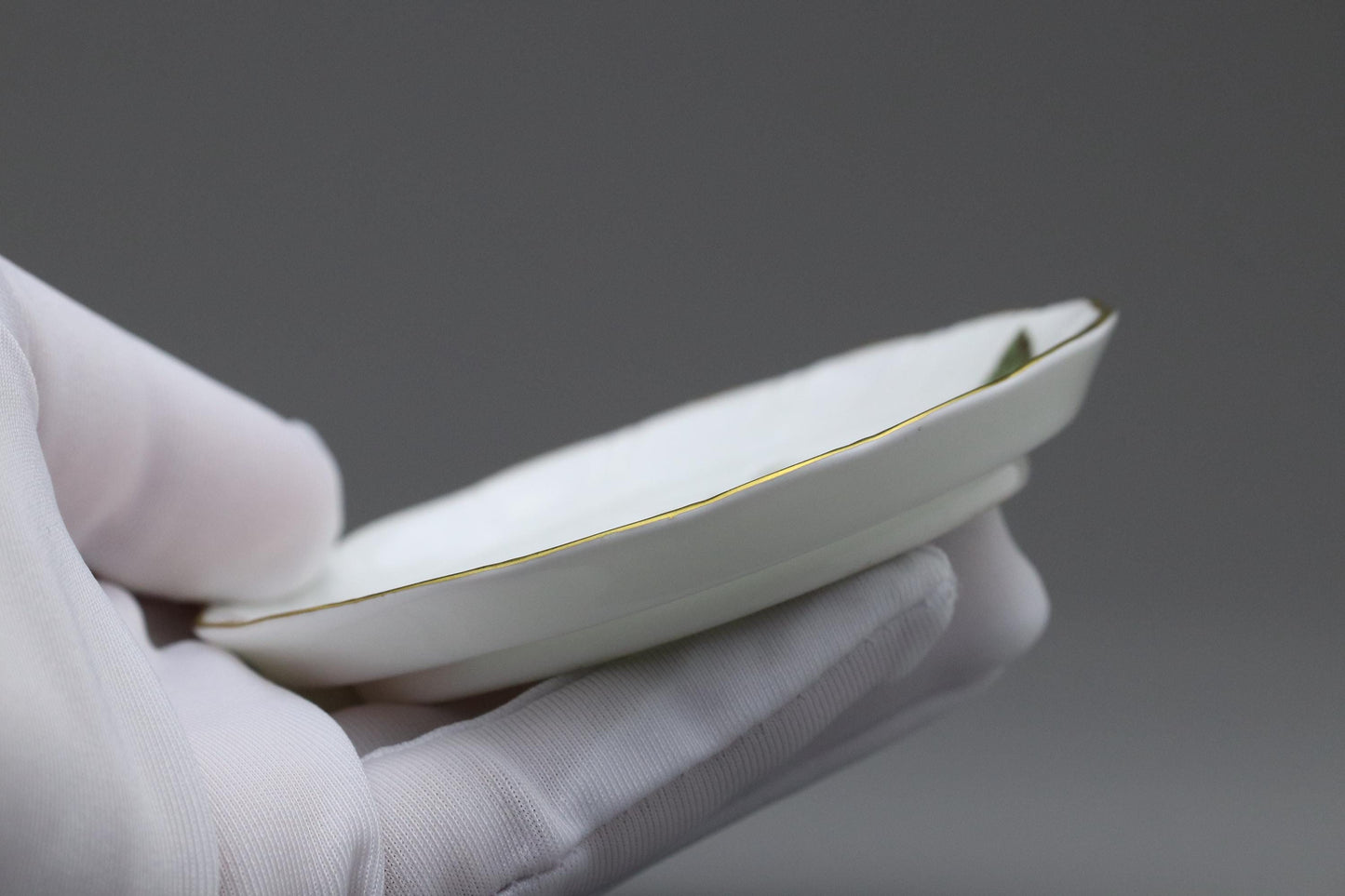 Masuda Arts Japan Porcelain Plates Set of 3 | Vintage Rose Pattern Small Dishes with Gilt Rim | Fine Bone China Tea Plates Floral