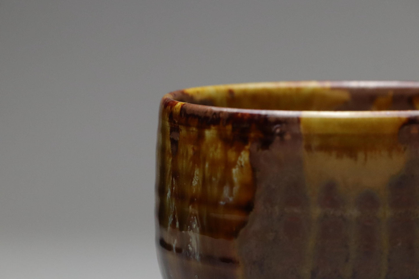 Takatori Ware Matcha Bowl – Japanese Chawan for Tea Ceremony with Signed Wooden Box Handcrafted Glazed Pottery with Traditional Kiln Finish