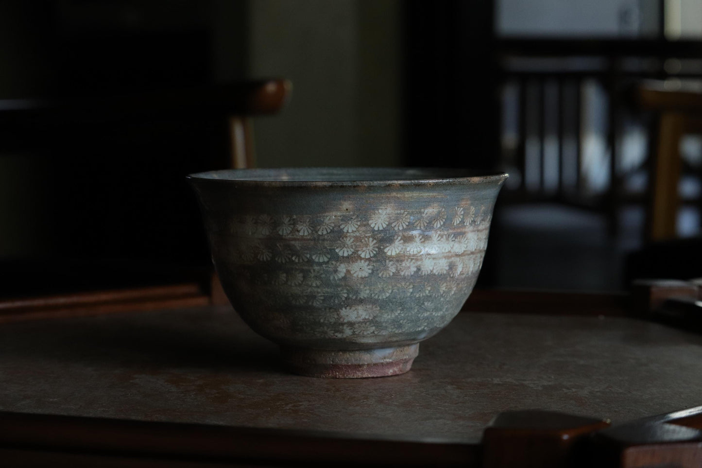 Mishima Ware Matcha Chawan | Korean Inlay Tea Bowl with Signed Box | Handcrafted Japanese Pottery | Wabi-Sabi Vintage Tea Ceremony Bowl