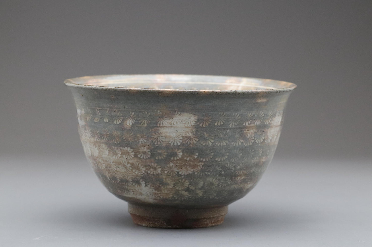 Mishima Ware Matcha Chawan | Korean Inlay Tea Bowl with Signed Box | Handcrafted Japanese Pottery | Wabi-Sabi Vintage Tea Ceremony Bowl