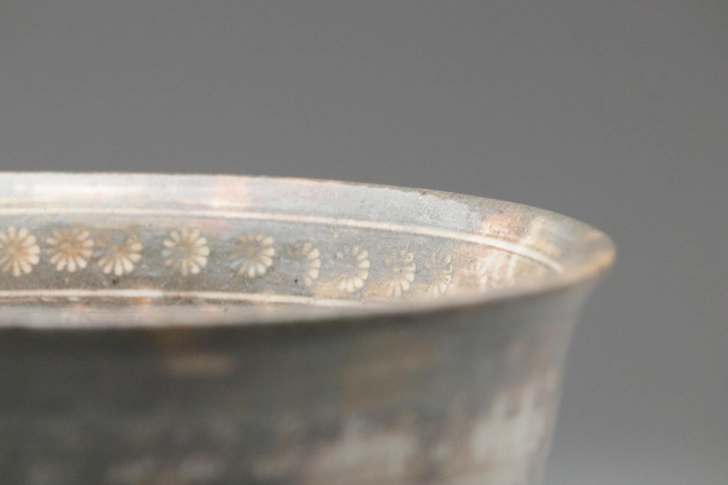 Mishima Ware Matcha Chawan | Korean Inlay Tea Bowl with Signed Box | Handcrafted Japanese Pottery | Wabi-Sabi Vintage Tea Ceremony Bowl