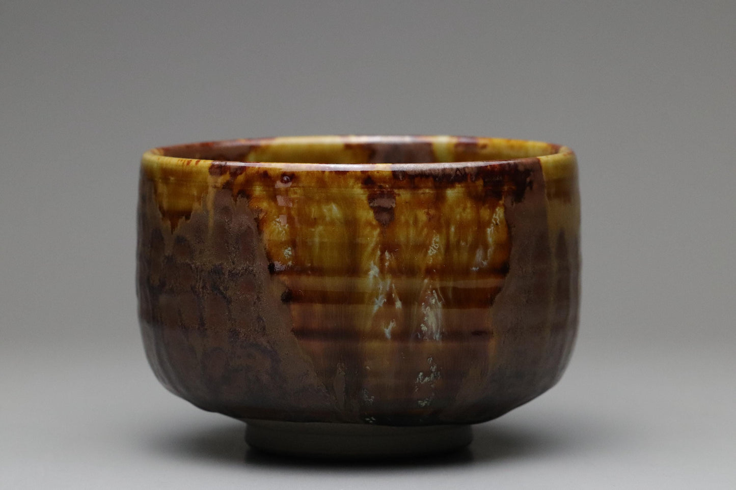 Takatori Ware Matcha Bowl – Japanese Chawan for Tea Ceremony with Signed Wooden Box Handcrafted Glazed Pottery with Traditional Kiln Finish