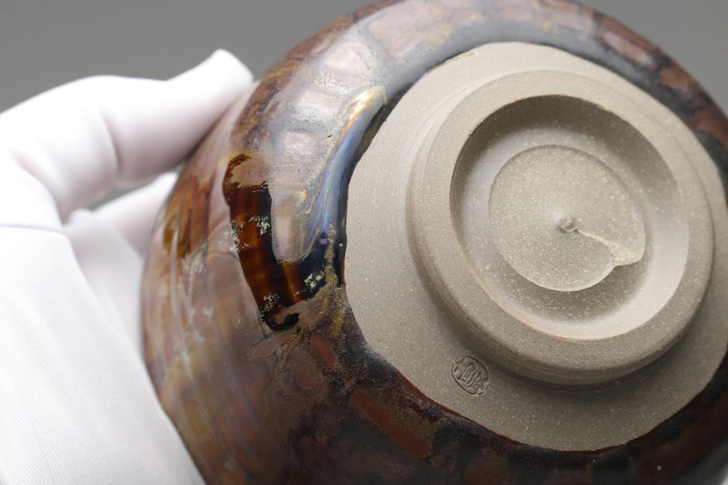 Takatori Ware Matcha Bowl – Japanese Chawan for Tea Ceremony with Signed Wooden Box Handcrafted Glazed Pottery with Traditional Kiln Finish