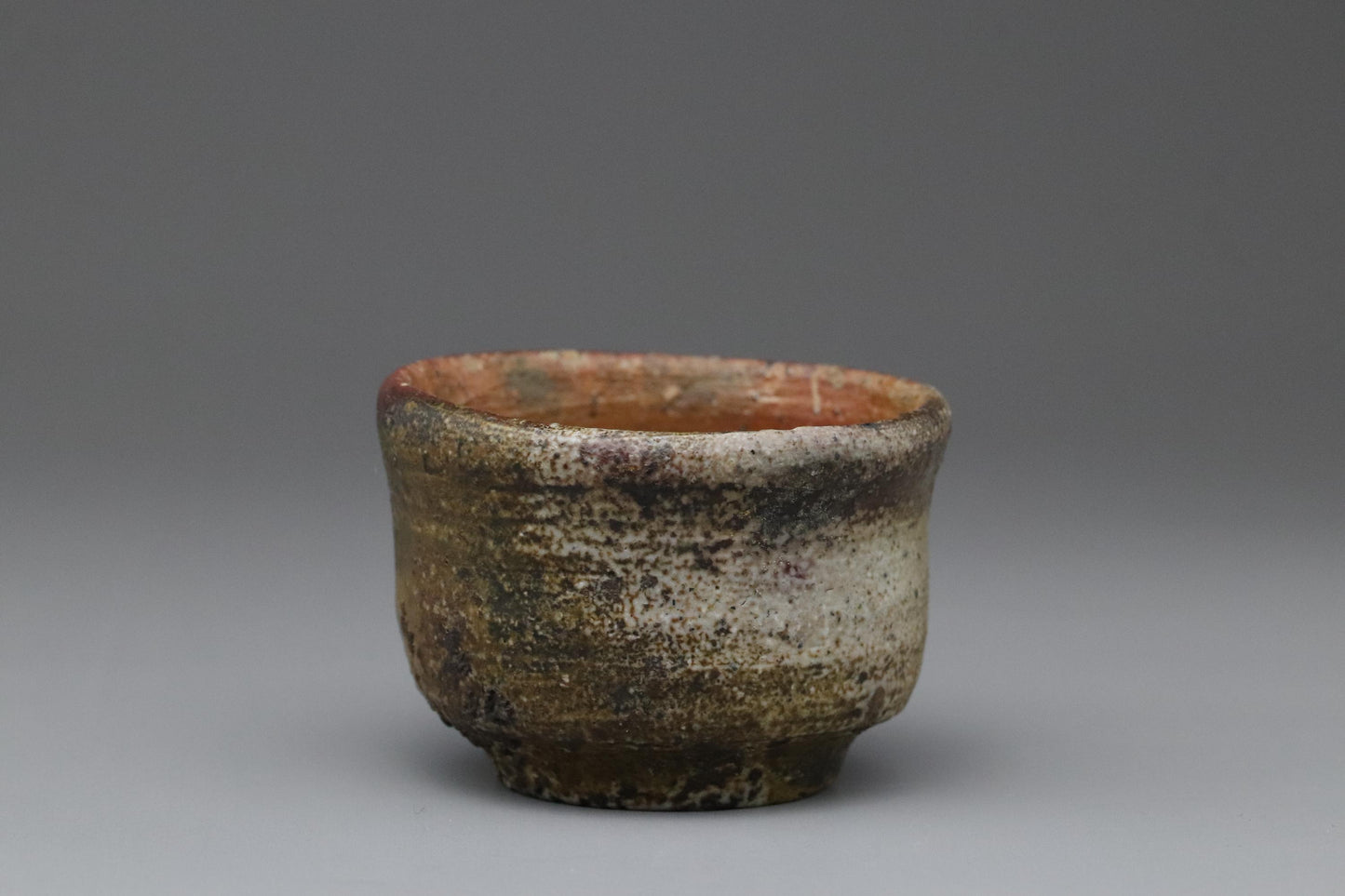 Bizen Sake Cup by Toju | Ash-Glazed Yakishime Ochoko with Signed Box | Wabi-Sabi Japanese Ceramic | Wood-Fired Shochu Sake Cup Vintage