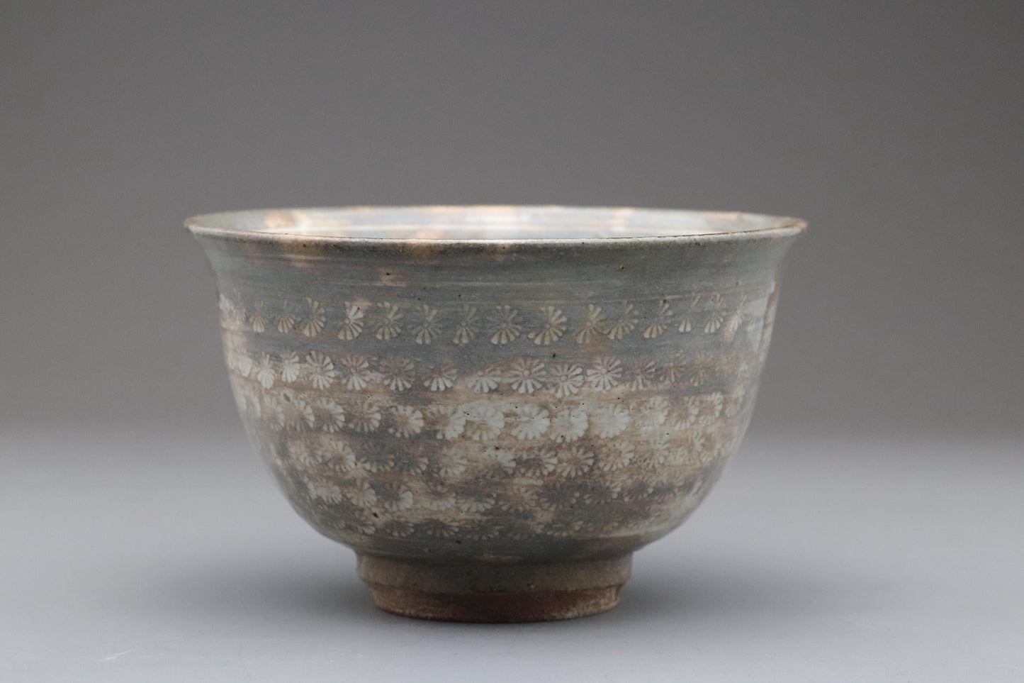 Mishima Ware Matcha Chawan | Korean Inlay Tea Bowl with Signed Box | Handcrafted Japanese Pottery | Wabi-Sabi Vintage Tea Ceremony Bowl