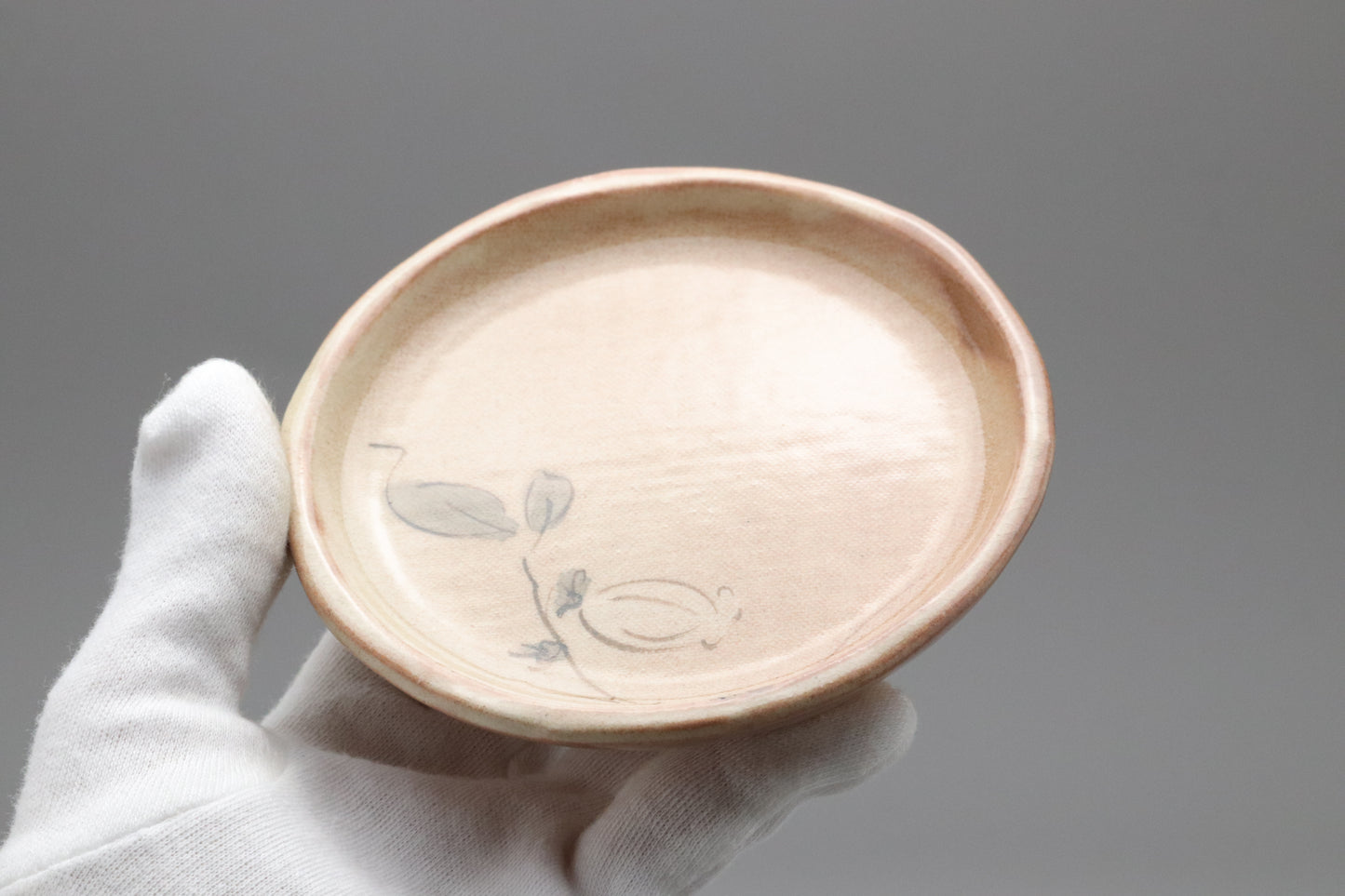 Japanese Hagi Ware Plates Set of 3 | Handpainted Wildflower Small Dishes | Ichiyansei Saito Sachiko | Meimeizara Wooden Box Tomobako Japan