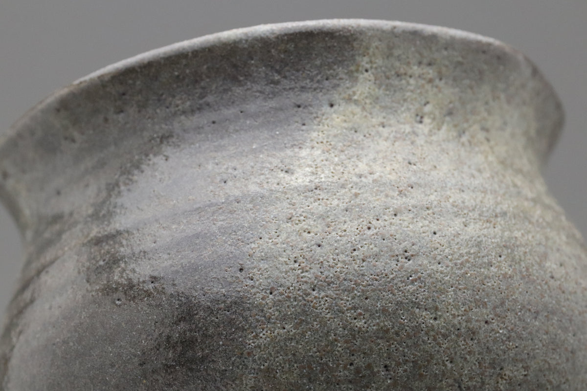 Vintage Japanese Pottery Mukozuke Bowl | Wabi Sabi Rustic Charcoal Gray Stoneware | Tea Ceremony Matcha Pot | Multiuse Art Dish 11cm Round