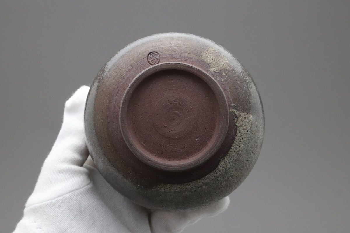 Vintage Japanese Pottery Mukozuke Bowl | Wabi Sabi Rustic Charcoal Gray Stoneware | Tea Ceremony Matcha Pot | Multiuse Art Dish 11cm Round