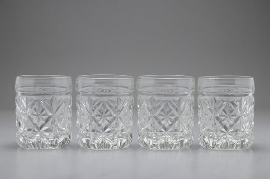 Vintage HOYA Crystal Glass Tumbler Set | Japanese Cut Crystal Lowball Whiskey Glasses | Luxury Drinkware Barware | Retro Cocktail Drinkwares