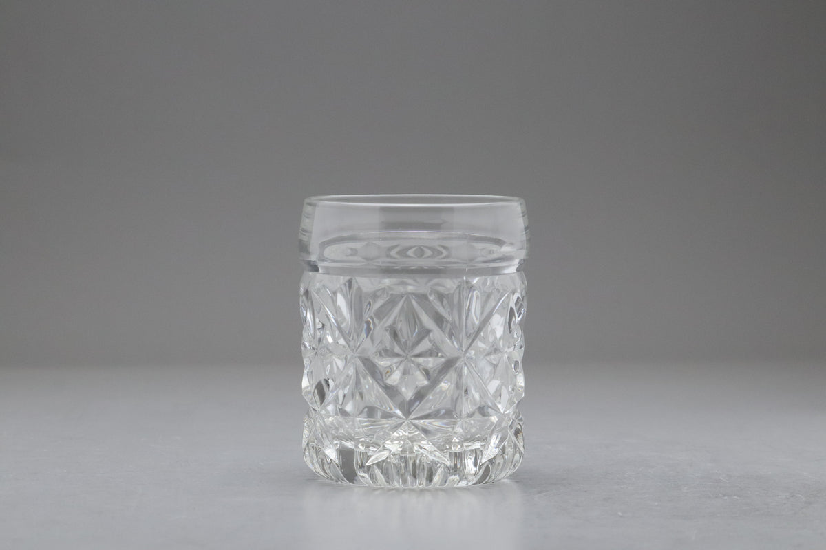 Vintage HOYA Crystal Glass Tumbler Set | Japanese Cut Crystal Lowball Whiskey Glasses | Luxury Drinkware Barware | Retro Cocktail Drinkwares