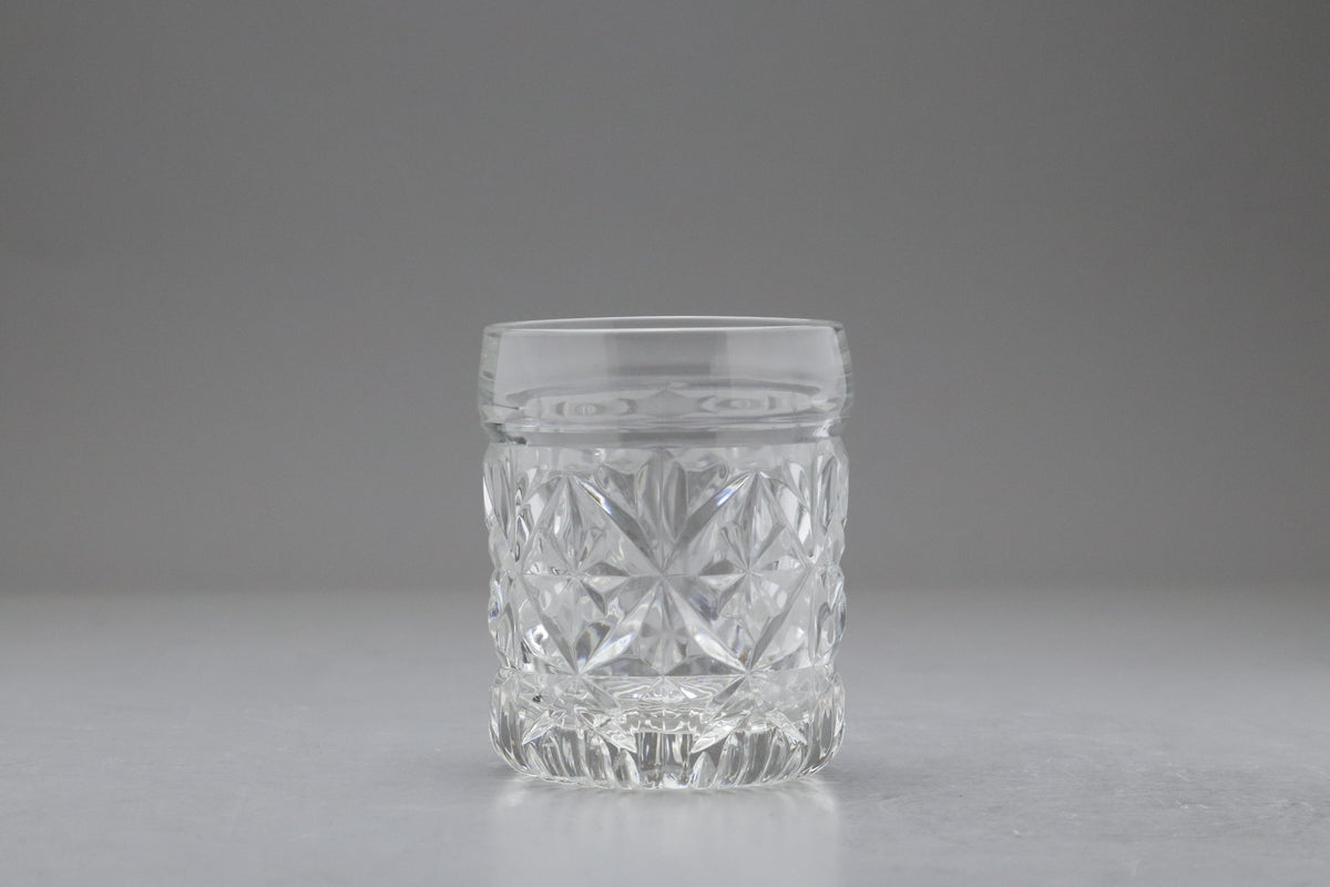 Vintage HOYA Crystal Glass Tumbler Set | Japanese Cut Crystal Lowball Whiskey Glasses | Luxury Drinkware Barware | Retro Cocktail Drinkwares