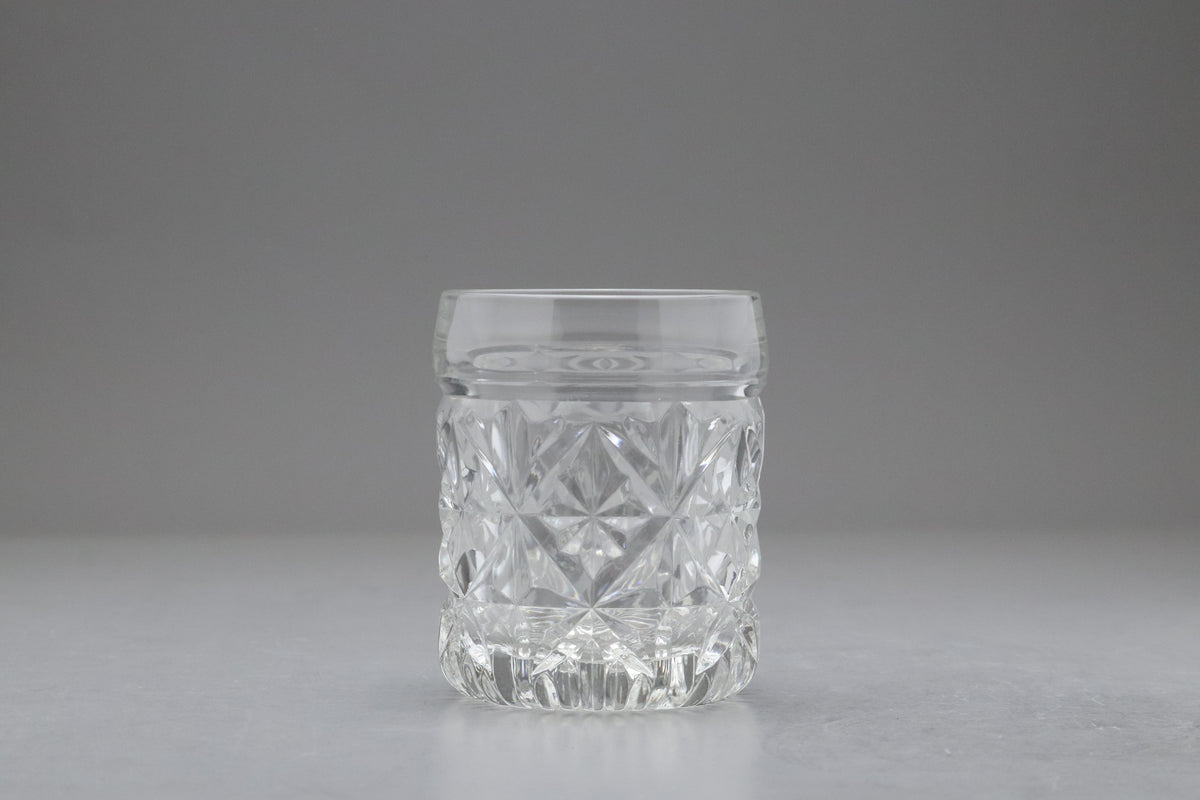 Vintage HOYA Crystal Glass Tumbler Set | Japanese Cut Crystal Lowball Whiskey Glasses | Luxury Drinkware Barware | Retro Cocktail Drinkwares