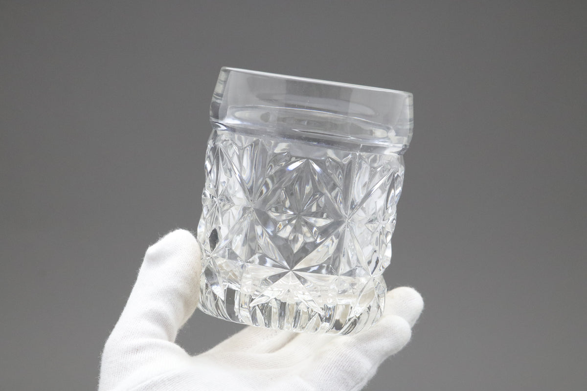 Vintage HOYA Crystal Glass Tumbler Set | Japanese Cut Crystal Lowball Whiskey Glasses | Luxury Drinkware Barware | Retro Cocktail Drinkwares