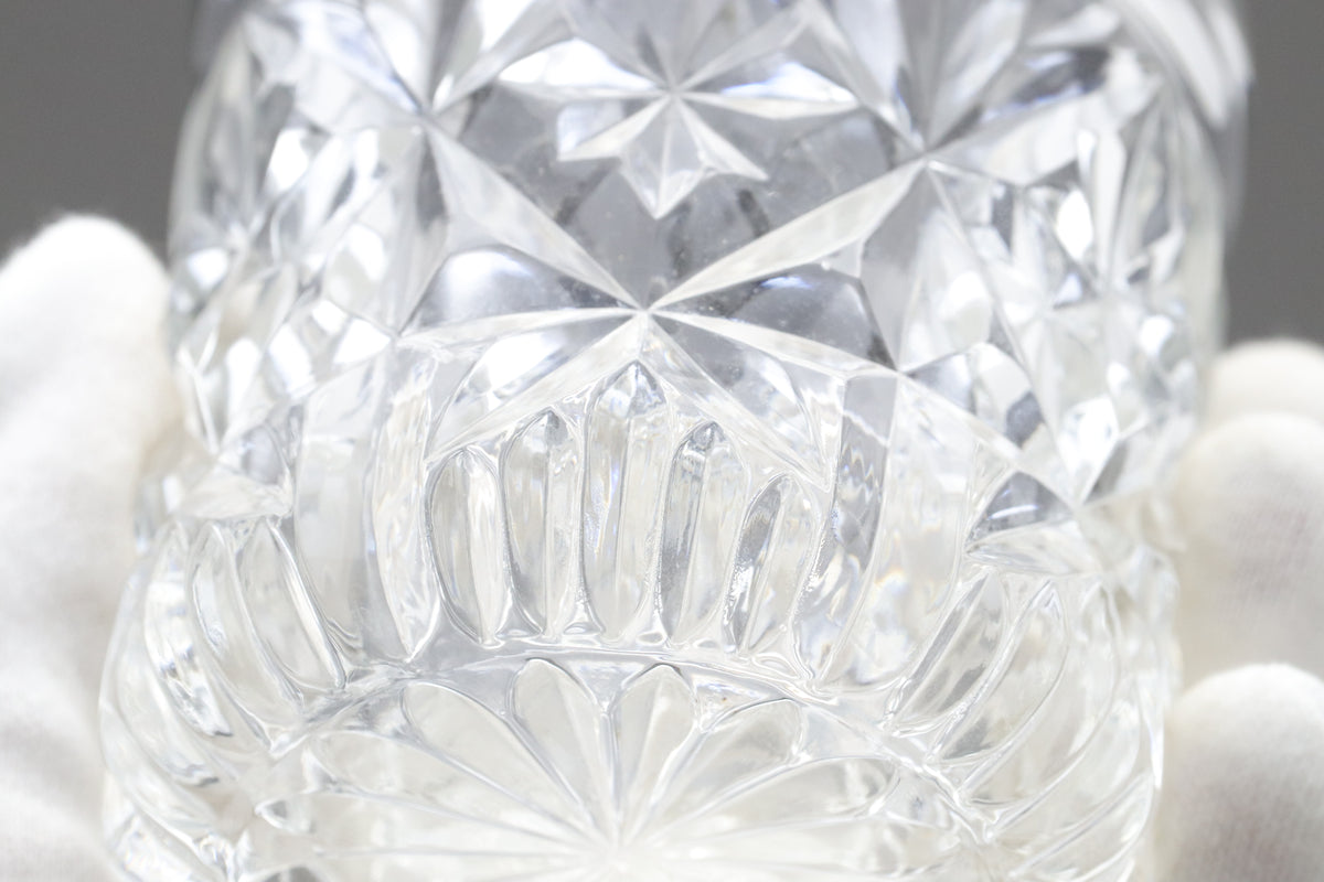 Vintage HOYA Crystal Glass Tumbler Set | Japanese Cut Crystal Lowball Whiskey Glasses | Luxury Drinkware Barware | Retro Cocktail Drinkwares