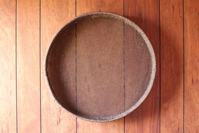 Antique Japanese Grain Sieve Basket | Vintage Farm Tool | Rustic Woven Wooden Sifter Tray | Traditional Folk Art Home Decor | Vessel Farmers