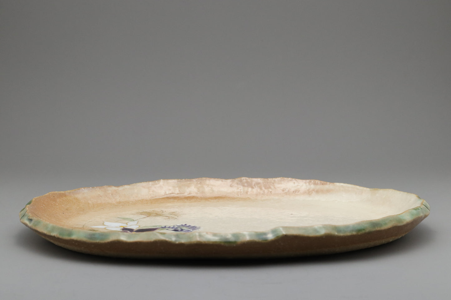 Authentischer Kyo-Ware-Teller mit handbemalten Blumen | Traditionelle japanische Keramikschale für Dekoration, zum Servieren und Ausstellen – ein einzigartiges Geschenk