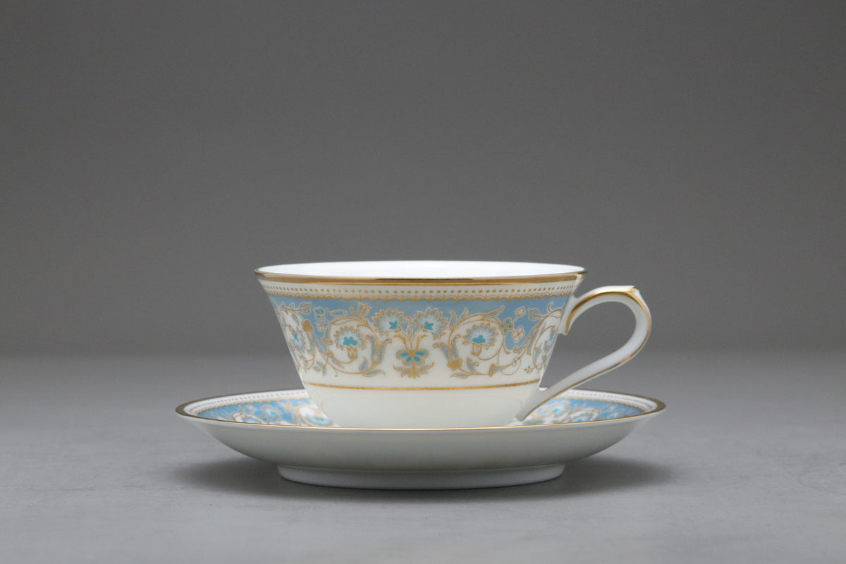 Vintage Noritake Polonaise Tea Set | Set of 6 Trio Cups Saucers Plates | Blue Gold Porcelain Dinnerware | Japanese Retro Dessert ServerArts