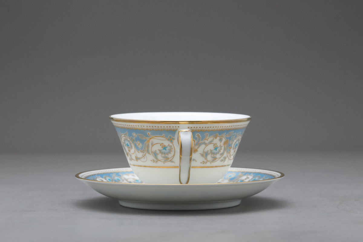 Vintage Noritake Polonaise Tea Set | Set of 6 Trio Cups Saucers Plates | Blue Gold Porcelain Dinnerware | Japanese Retro Dessert ServerArts