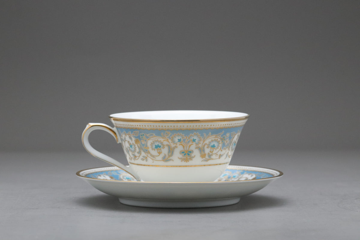 Vintage Noritake Polonaise Tea Set | Set of 6 Trio Cups Saucers Plates | Blue Gold Porcelain Dinnerware | Japanese Retro Dessert ServerArts
