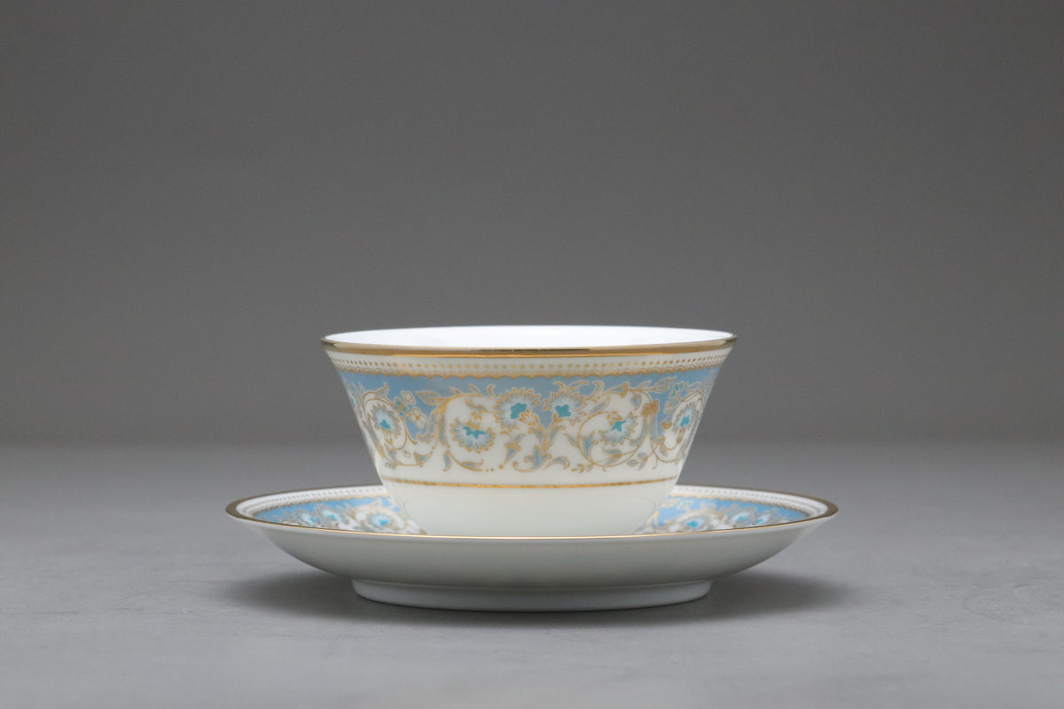 Vintage Noritake Polonaise Tea Set | Set of 6 Trio Cups Saucers Plates | Blue Gold Porcelain Dinnerware | Japanese Retro Dessert ServerArts