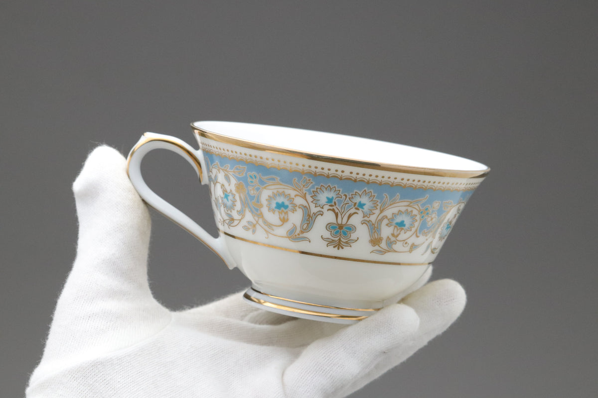 Vintage Noritake Polonaise Tea Set | Set of 6 Trio Cups Saucers Plates | Blue Gold Porcelain Dinnerware | Japanese Retro Dessert ServerArts