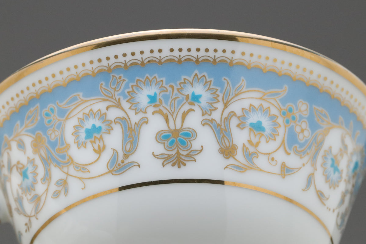 Vintage Noritake Polonaise Tea Set | Set of 6 Trio Cups Saucers Plates | Blue Gold Porcelain Dinnerware | Japanese Retro Dessert ServerArts