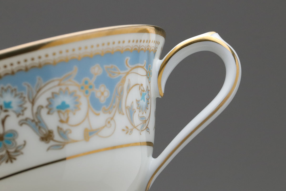 Vintage Noritake Polonaise Tea Set | Set of 6 Trio Cups Saucers Plates | Blue Gold Porcelain Dinnerware | Japanese Retro Dessert ServerArts