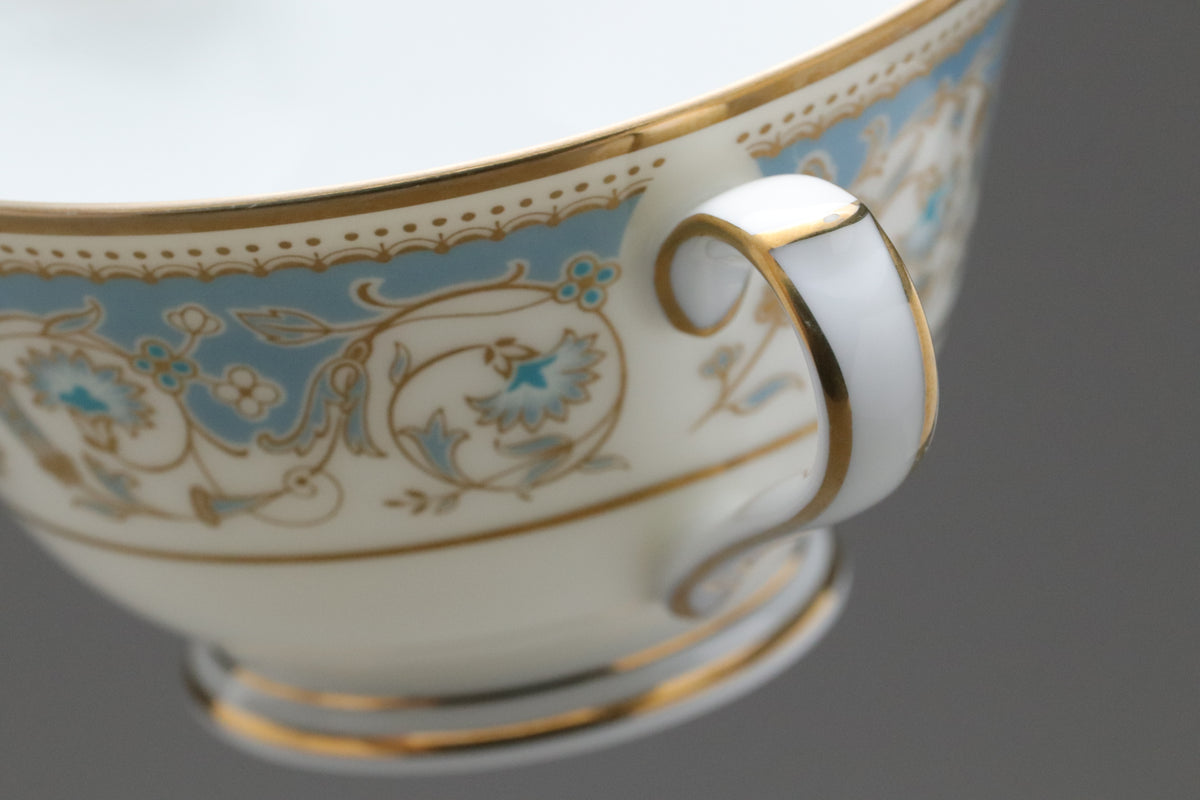 Vintage Noritake Polonaise Tea Set | Set of 6 Trio Cups Saucers Plates | Blue Gold Porcelain Dinnerware | Japanese Retro Dessert ServerArts