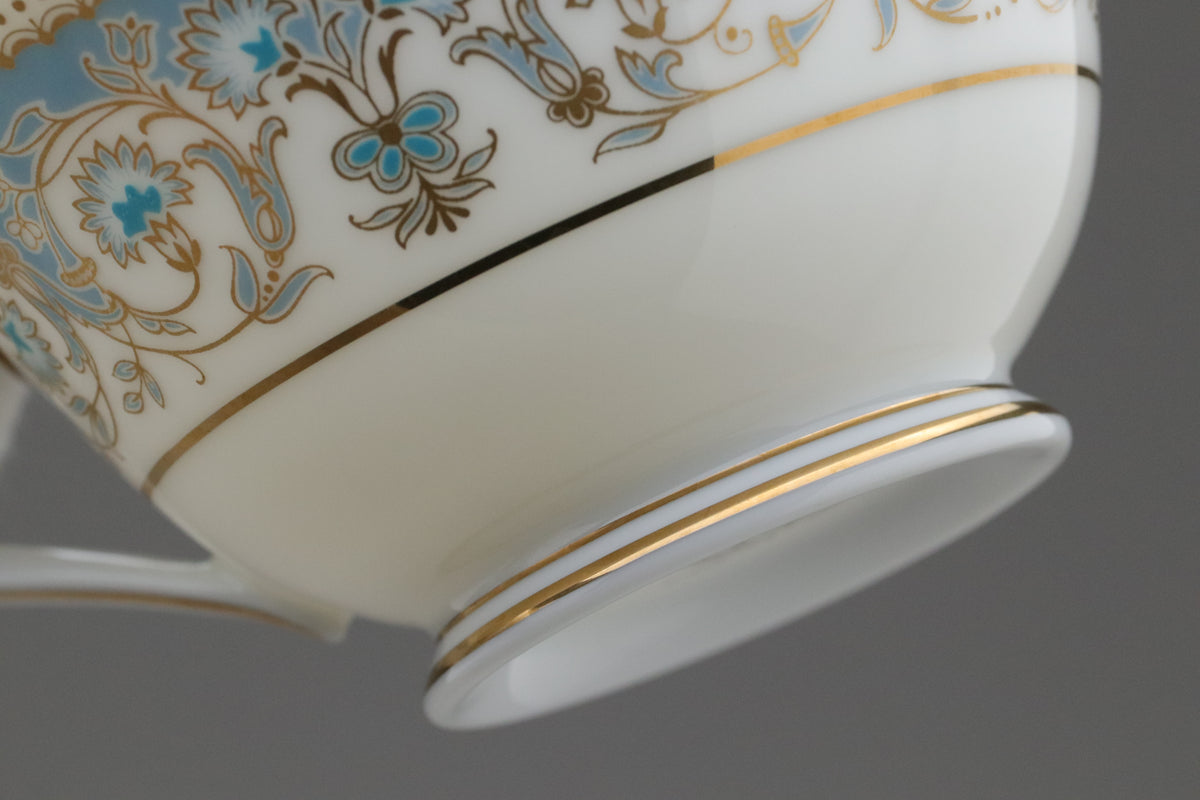 Vintage Noritake Polonaise Tea Set | Set of 6 Trio Cups Saucers Plates | Blue Gold Porcelain Dinnerware | Japanese Retro Dessert ServerArts