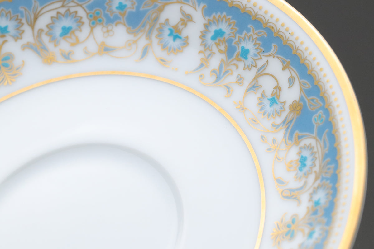 Vintage Noritake Polonaise Tea Set | Set of 6 Trio Cups Saucers Plates | Blue Gold Porcelain Dinnerware | Japanese Retro Dessert ServerArts