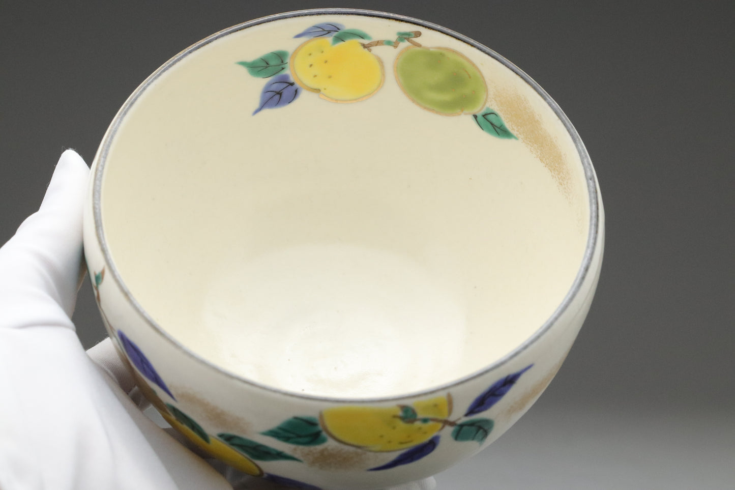 Japanese Mino Ware Matcha Bowl | Hand-Painted Ceramic Chawan w/ Yuzu Design | Authentic Tea Bowl for Daily Tea Rituals & Tea Lovers Art Gift