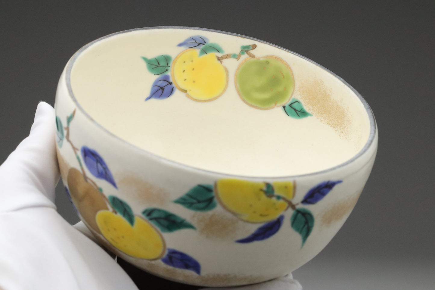 Japanese Mino Ware Matcha Bowl | Hand-Painted Ceramic Chawan w/ Yuzu Design | Authentic Tea Bowl for Daily Tea Rituals & Tea Lovers Art Gift
