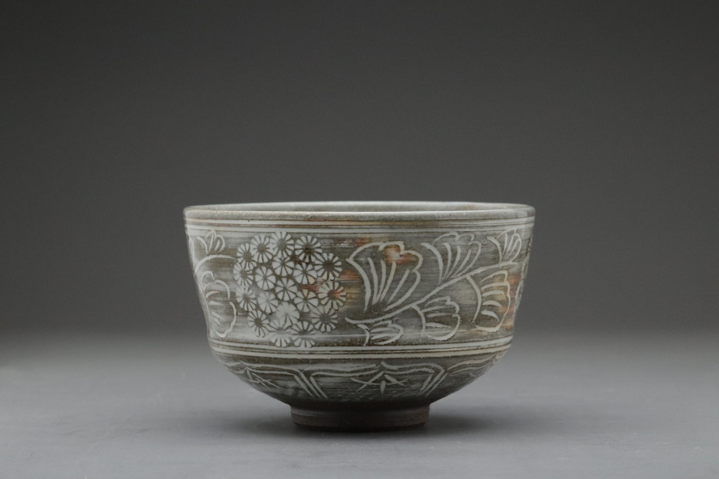 Kiyomizu-yaki Art Bowl | Handcrafted Japanese Ceramic Display Piece | Mishima Chrysanthemum Decor | Authentic Kyoto Pottery Collector Gift