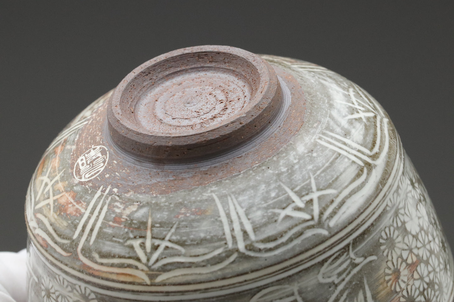 Kiyomizu-yaki Art Bowl | Handcrafted Japanese Ceramic Display Piece | Mishima Chrysanthemum Decor | Authentic Kyoto Pottery Collector Gift