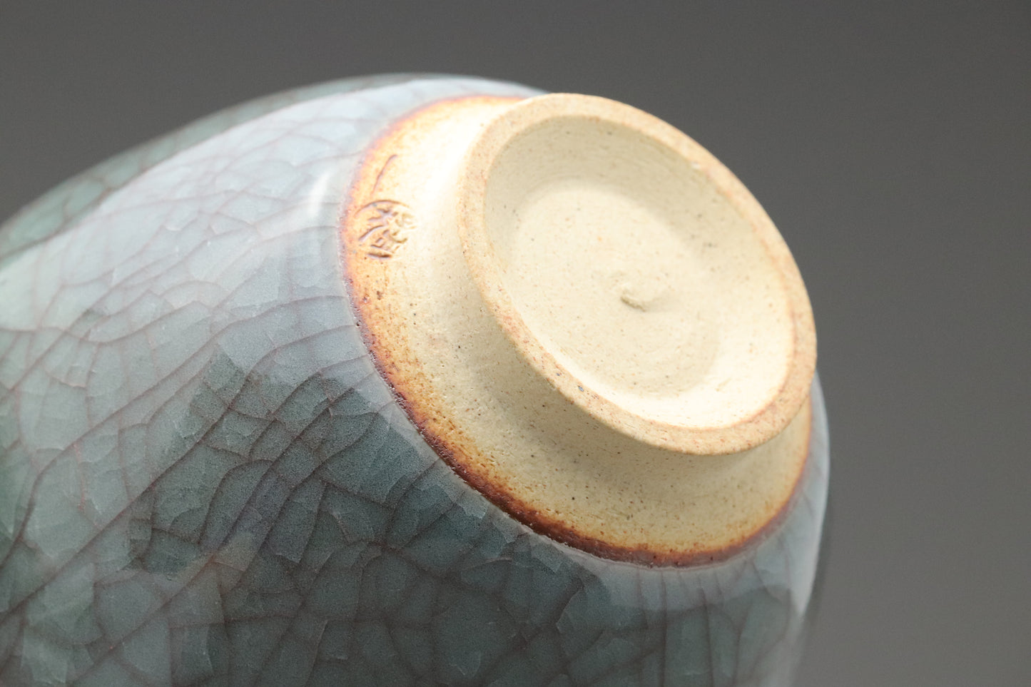 Decorative Japanese Chawan Art Piece | Deep Blue-Green Crackle Glaze Ceramics | Authentic Wabi-Sabi Stoneware for Elegant Home Decor & Displ