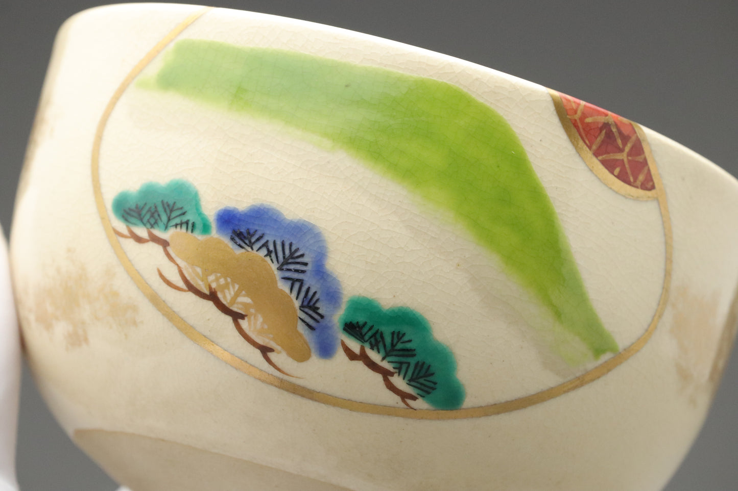 Japanese Matcha Chawan w/ Hand-Painted Design | Authentic Kyo Ware Tea Bowl for Traditional Tea Ceremony | Japanese Artful & Unique Gift for