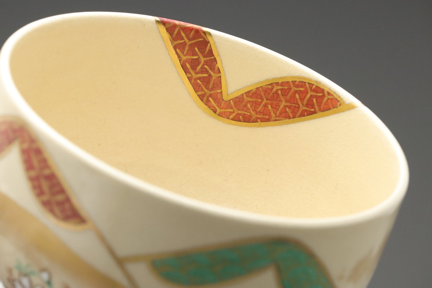 Japanese Matcha Chawan w/ Hand-Painted Design | Authentic Kyo Ware Tea Bowl for Traditional Tea Ceremony | Japanese Artful & Unique Gift for