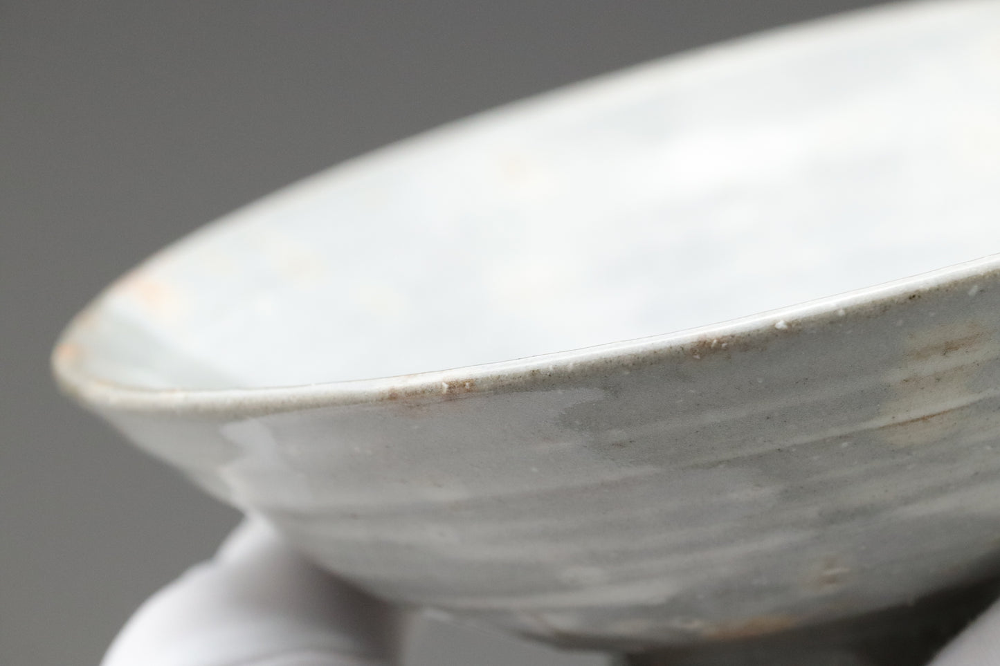 Japanese Celadon Glaze Art Bowl | Authentic Rustic Ceramic Collector Item | Handcrafted Wabi-Sabi Pottery | Kensan Style Home Display Gift