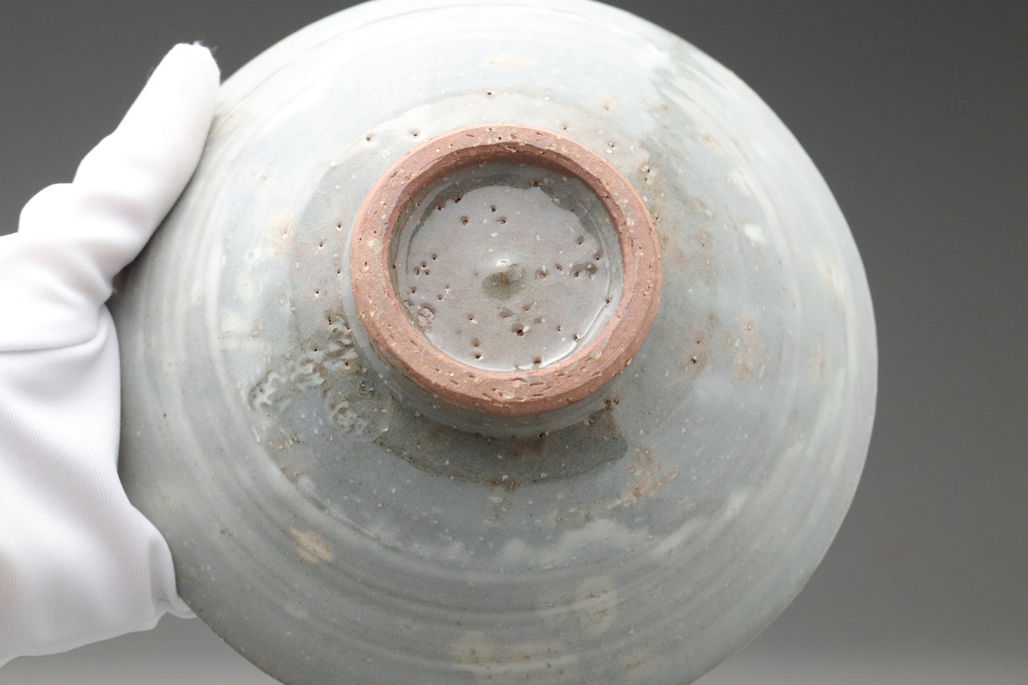 Japanese Celadon Glaze Art Bowl | Authentic Rustic Ceramic Collector Item | Handcrafted Wabi-Sabi Pottery | Kensan Style Home Display Gift