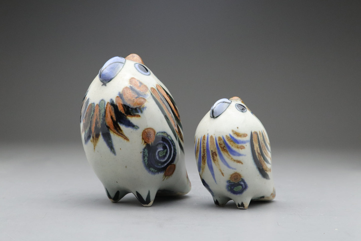 Vintage Tonala Bird | El Palomar Mexico Pottery | Set of 2 | Hand Painted Ceramic | Mexico Folk Art | Studio Pottery | Animal Statue | Gifts