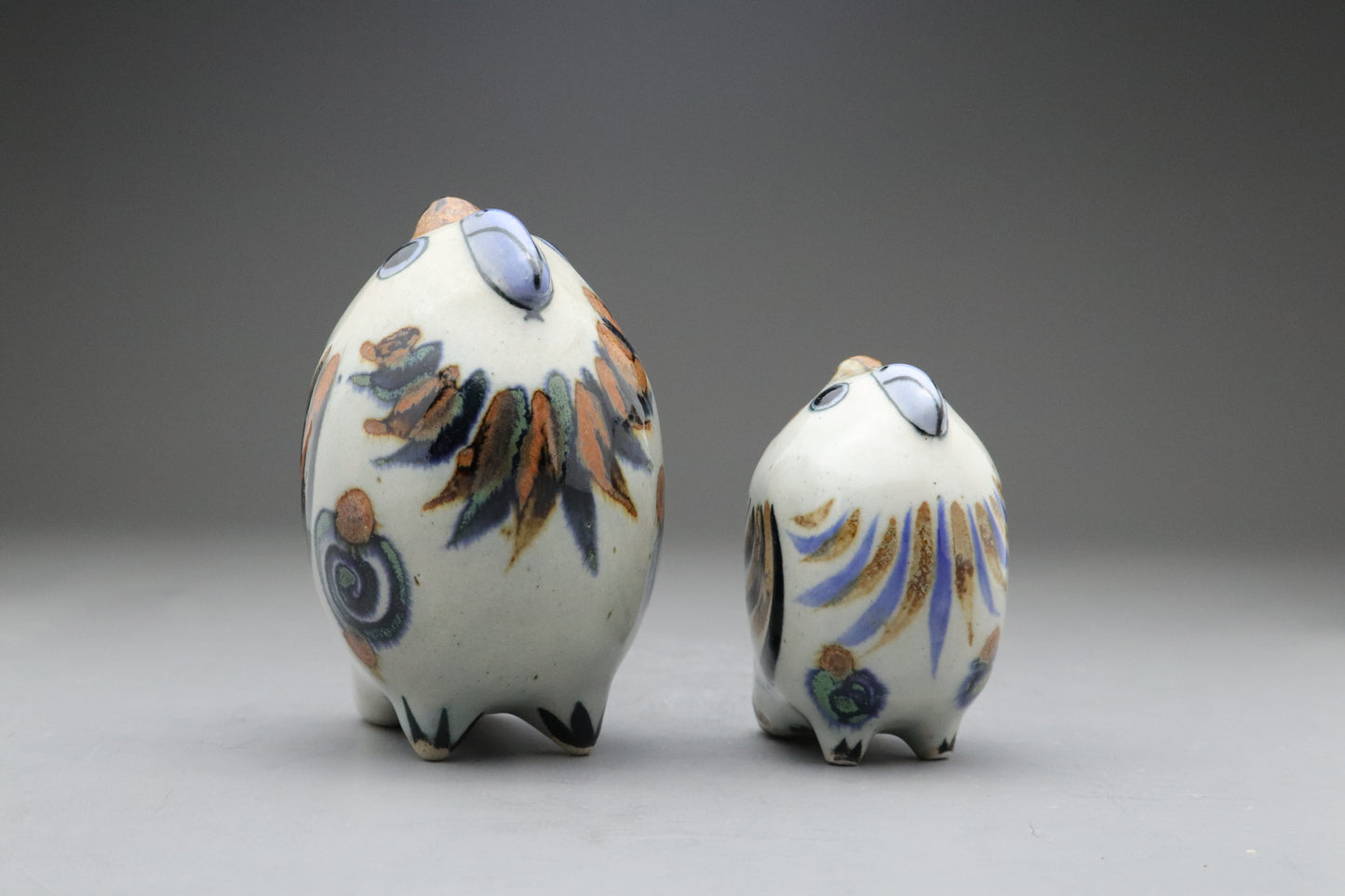 Vintage Tonala Bird | El Palomar Mexico Pottery | Set of 2 | Hand Painted Ceramic | Mexico Folk Art | Studio Pottery | Animal Statue | Gifts